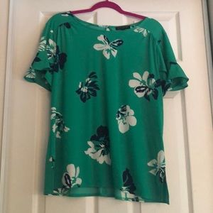 Banana Republic Factory. Green, flowered blouse.
